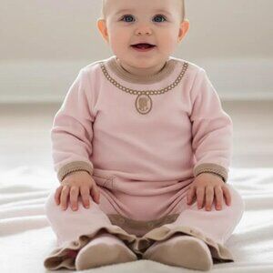 NWT Z'Layette Velour Ruffle Onesie 6 Months